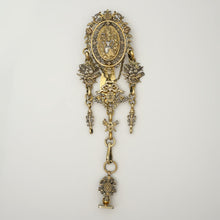 Load image into Gallery viewer, Antique French Silver Chatelaine Wax Seal Fob Chain Gilt Vermeil, Figural Decor