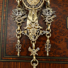 Load image into Gallery viewer, Antique French Silver Chatelaine Wax Seal Fob Chain Gilt Vermeil, Figural Decor