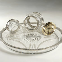 Load image into Gallery viewer, Antique French Sterling Silver & Glass Liquor Service, Empire Swans Motifs | Decanter Set, Tray & Tumbler Cup