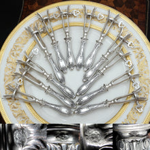 Load image into Gallery viewer, Antique French Sterling Silver PUIFORCAT Bone Holders Set, Lamb Cutlet Pork Chop