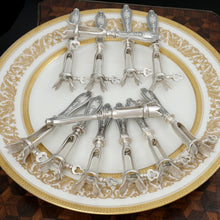 Load image into Gallery viewer, Antique French Sterling Silver PUIFORCAT Bone Holders Set, Lamb Cutlet Pork Chop