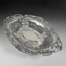Load image into Gallery viewer, Antique French Sterling Silver Centerpiece Bowl Pierced Lattice, Florals, Footed