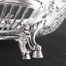 Load image into Gallery viewer, Antique French Sterling Silver Centerpiece Bowl Pierced Lattice, Florals, Footed