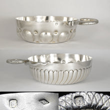 Load image into Gallery viewer, Antique French Sterling Silver Wine Taster Tastevin Sommelier Cup, 1765 Coin, Snake Handle