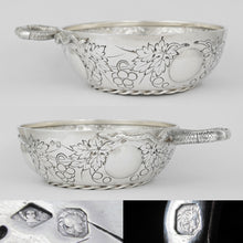 Load image into Gallery viewer, Antique French Sterling Silver Tastevin Wine Taster Sommelier Cup, 1868 Coin