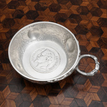 Load image into Gallery viewer, Antique French Sterling Silver Tastevin Wine Taster Sommelier Cup, 1868 Coin