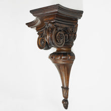 Load image into Gallery viewer, Antique 19th Century Carved Wood Wall Shelf Console Bracket Corbel
