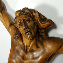 Load image into Gallery viewer, Large 24" Jesus Christ Corpus Hand Carved Wood Antique Religious Altar Statue