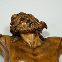 Load image into Gallery viewer, Large 24" Jesus Christ Corpus Hand Carved Wood Antique Religious Altar Statue