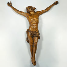 Load image into Gallery viewer, Large 24" Jesus Christ Corpus Hand Carved Wood Antique Religious Altar Statue