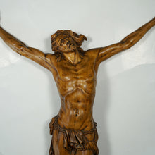 Load image into Gallery viewer, Large 24" Jesus Christ Corpus Hand Carved Wood Antique Religious Altar Statue