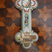 Load image into Gallery viewer, Antique Italian Micro Mosaic Crucifix Grand Tour Architectural Churches Rome Souvenir