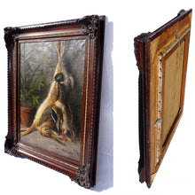 Load image into Gallery viewer, Antique Still Life Painting, German Artist Signed & Dated, Fruits of the Hunt, Hare & Duck Wild Game