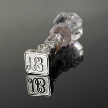 Load image into Gallery viewer, Antique Victorian Rock Crystal Wax Seal, Silver Matrix, Quartz Stone Handle Desk Stamp