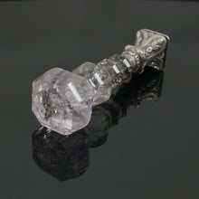 Load image into Gallery viewer, Antique Victorian Rock Crystal Wax Seal, Silver Matrix, Quartz Stone Handle Desk Stamp