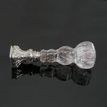 Load image into Gallery viewer, Antique Victorian Rock Crystal Wax Seal, Silver Matrix, Quartz Stone Handle Desk Stamp