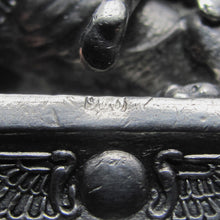 Load image into Gallery viewer, Antique .900 Silver Wax Seal Desk Stamp, Cherub & Sphinx Egyptian Revival, Cross Matrix