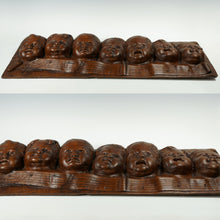 Load image into Gallery viewer, Antique Hand Carved Wood Bas-relief Wall Plaque Seven Singing Putti Choir Musical Notes Signed Carving