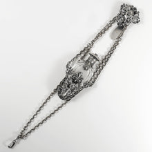 Load image into Gallery viewer, Antique Victorian Perfume Bottle Vinaigrette Chatelaine, Figural Reticulated Silver