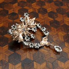 Load image into Gallery viewer, Antique Diamond Dangle Brooch, Silver &amp; Rose Gold Floral Form
