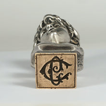 Load image into Gallery viewer, Antique French Wax Seal Bronze Figural Desk Stamp Jules Isidore LAFRANCE, Susse Freres Paris, Bust of Saint Jean Baptist