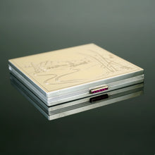 Load image into Gallery viewer, SOUBRENIE & BOIS Vintage French Ruby 18K Gold Silver Compact Case