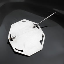 Load image into Gallery viewer, French Art Deco Silvered Bronze Brooch Pierre Turin 'La Porteuse Des Fleurs'