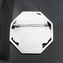 Load image into Gallery viewer, French Art Deco Silvered Bronze Brooch Pierre Turin 'La Porteuse Des Fleurs'