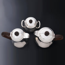 Load image into Gallery viewer, Art Deco French Sterling Silver 4pc Tea Set, Teapot & Coffee Pot