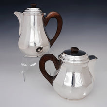 Load image into Gallery viewer, Art Deco French Sterling Silver 4pc Tea Set, Teapot & Coffee Pot