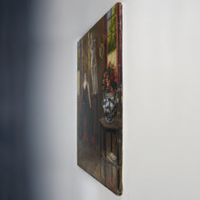 Load image into Gallery viewer, Art Deco Portrait of a Lady, Interior Genre Scene, Oil Painting, 1920s Great Gatsby Style Flapper Dress