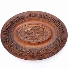 Load image into Gallery viewer, Antique Swiss Black Forest Hand Carved Wood Oval Bread Tray Platter, Emile Egger