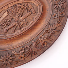 Load image into Gallery viewer, Antique Swiss Black Forest Hand Carved Wood Oval Bread Tray Platter, Emile Egger