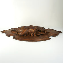 Load image into Gallery viewer, Antique Black Forest Carved Wood Wall Plaque 32" Large Hunting Trophy Fruits of the Hunt Game Birds Animals