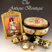 Load image into Gallery viewer, Antique French SIGNED Oliviere Paris Enamel & Bronze Jewelry Casket Box, Scenes of Children & Birds