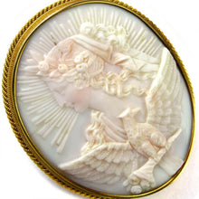 Load image into Gallery viewer, Large Antique Victorian 18K Gold Shell Cameo Brooch / Pin, Original Box