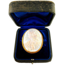 Load image into Gallery viewer, Large Antique Victorian 18K Gold Shell Cameo Brooch / Pin, Original Box