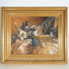 Load image into Gallery viewer, Four Playful Kittens Dutch Oil Painting by Jan Van Trirum