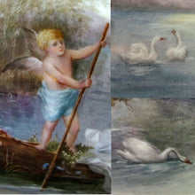Load image into Gallery viewer, LARGE ANTIQUE FRENCH PORCELAIN JARDINIERE HAND PAINTED ROMANTIC SCENE DATED 1906