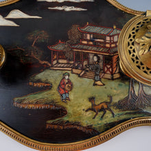 Load image into Gallery viewer, Antique French Chinoiserie Coromandel Lacquer Gilt Bronze Inkwell