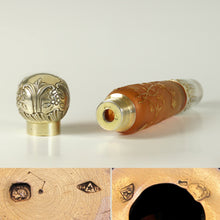 Load image into Gallery viewer, French Sterling Silver Daum Nancy Cameo Glass Signed Liquor Flask, Perfume Bottle, Art Nouveau Repousse