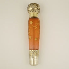 Load image into Gallery viewer, French Sterling Silver Daum Nancy Cameo Glass Signed Liquor Flask, Perfume Bottle, Art Nouveau Repousse