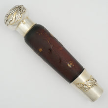 Load image into Gallery viewer, Antique Signed Daum Cameo Glass French Sterling Silver Opera Liquor Flask Bottle