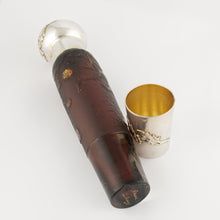 Load image into Gallery viewer, Antique Signed Daum Cameo Glass French Sterling Silver Opera Liquor Flask Bottle