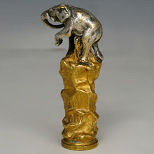 Load image into Gallery viewer, Antique French Silvered & Gilt Bronze Figural Elephant Wax Seal