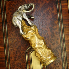 Load image into Gallery viewer, Antique French Silvered & Gilt Bronze Figural Elephant Wax Seal
