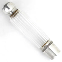 Load image into Gallery viewer, Antique French Sterling Silver & Cut Crystal Opera / Travel Liquor Flask