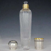 Load image into Gallery viewer, Antique French Sterling Silver & Cut Crystal Opera / Travel Liquor Flask