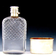 Load image into Gallery viewer, Antique GORHAM Sterling Silver Liquor / Whisky Hip Flask, Twist & Lock Lid, 1888
