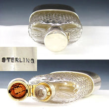 Load image into Gallery viewer, Antique GORHAM Sterling Silver Liquor / Whisky Hip Flask, Twist & Lock Lid, 1888